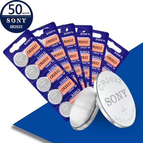 50pcs original brand for sony cr2032 DL2032 ECR2032 5004LC KCR2032 BR2032 3v button cell coin lithium batteries for watch