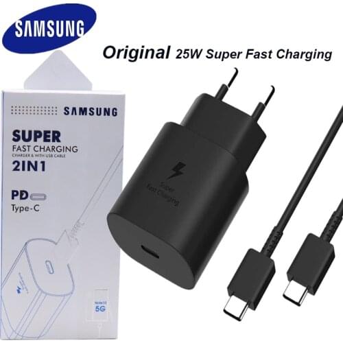 Original Samsung Note 10 MobilePhone super fast charger 25 w EU Travel Usb PD PSS Fast Charge Adapter EP-TA800 Galaxy A71 A51
