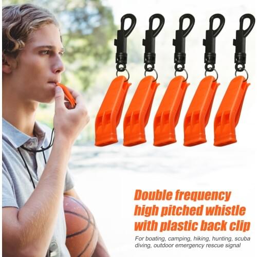 1/5/10pcs Plastic Safety Whistle Outdoor Camping Hiking Emergency Loud Whistle Sports Survival Whistle with Clip