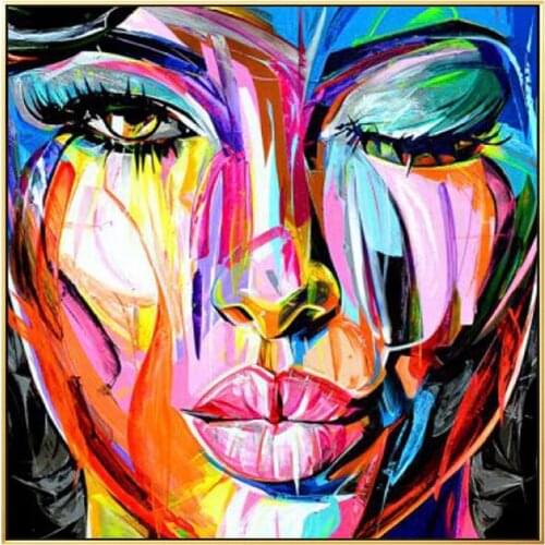 Raphael Laventure face oil painting wall art picture portrait Palette knife canvas acrylic texture colorful large home decor