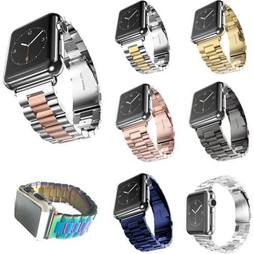 Replacement Stainless Steel Watch Band for Apple Watch Series 1 2 3 Wrist Strap For Apple Watch iWatch 38mm 42mm With Adapters