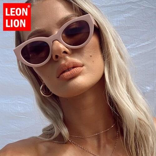 LeonLion Small Cat eye Sunglasses Women Pink Triangle Eyeglasses Women/Men Luxury Brand Sun Glasses Shades UV400 Vintage Oculos