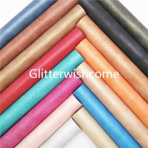 Glitterwishcome 21X29CM A4 Size Metallic Vintage Synthetic Leather with Soft Felt Backing for Bow DIY GM982A