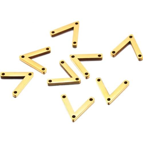10pcs/Lot Real Stainless Steel Triangle DIY Charms Connectors for Making Necklace Bracelet Earring Accessories