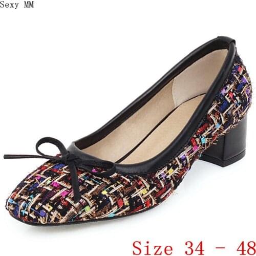 Pumps Mary Janes Women Oxfords Career Shoes Low Med Heels Woman Low Med Heel Shoes Plus Size 34 - 40 41 42 43 44 45 46 47 48