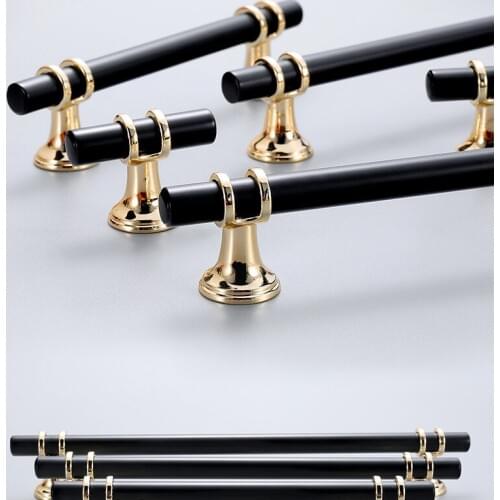 Lengthen Furniture Handle Gold Cabinet Knob Drawer Pulls Cupboard Handle Black Handle Pull Furniture hardware for kitchen