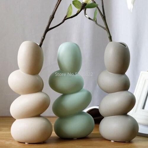 Vase Ceramic House Living Room Flower Flower Egg Dried Flower Vase Desktop Wallpapers Flower Ornament Decoration Decoration