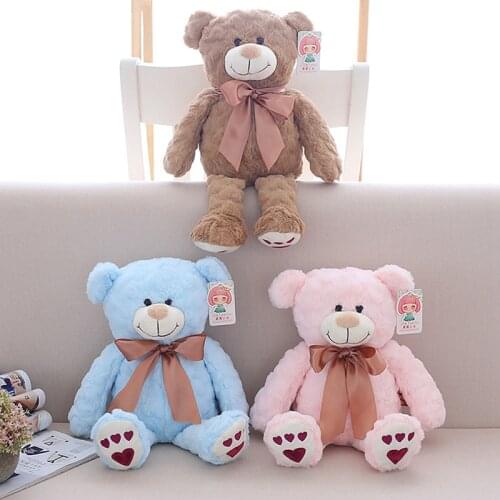1PC 40cm Love Heart Teddy Bear Plush Toy Lovely Huge Stuffed Soft Bear Wear Bowknot Bear Kids Toy Birthday Gift For Girlfriend