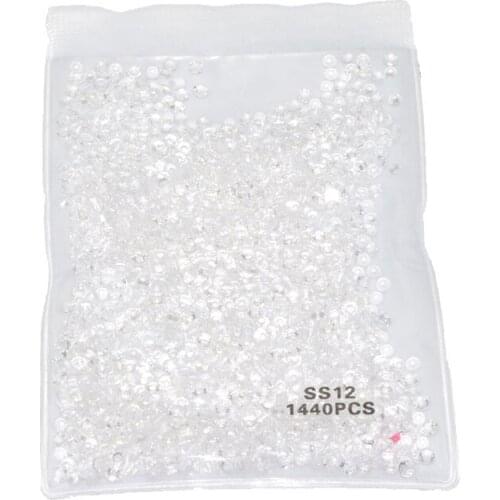 1440pcs /Bag SS3 - SS30 Wholesaler Price Glass Round Flatback Stones Non Hotfix Rhinestone For 3D Nail Art Decorations