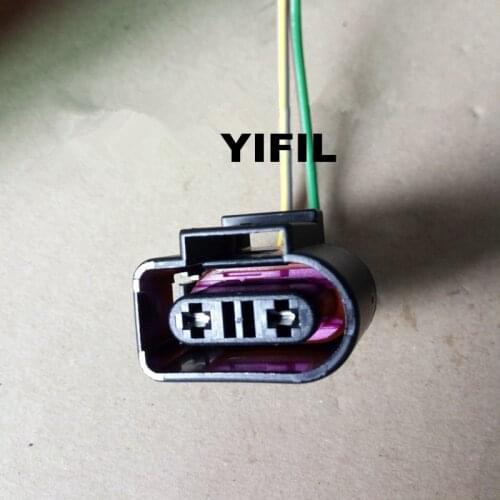 2 Pin/Way Coolant Tank Connector Temperature Sensor Plug With Wire Pigtail For Audi VW Jetta Rabbit Golf MK5 MK6 Passat Wagon