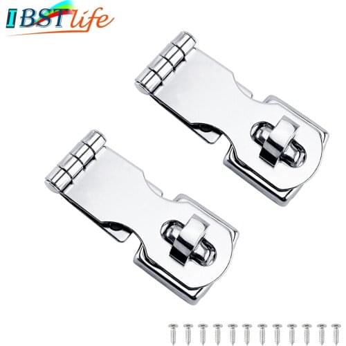 2X Marine Grade Stainless Steel 304 Cabinet Door Swivel Eye Locking Safety Hasp latch Clasp for Boat Yacht Hardware Accessories