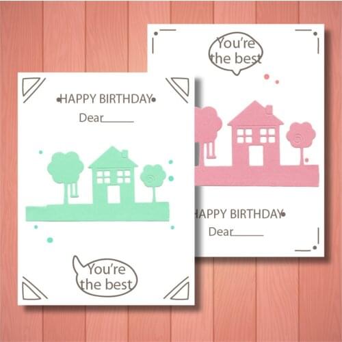 4.6*8.4CM Cutting Dies House With Tree Metal Crafts Paper Die-Cutting /DIY Embossing Easter New Year