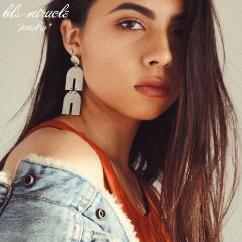 Bls-miracle fashion accessories Bohemia "n" shape sheet drop earring best femme gift E527