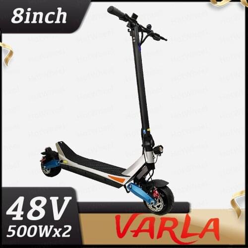 Varla Electric Scooter 500W*2 1000W 48V 15.6Ah Long Range Solid Tire City Commuter Two Wheels Skateboard Adult Foldable