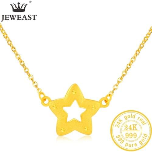 JLZB 24K Pure Gold Necklace Real AU 999 Solid Gold Chain Beautiful Upscale Trendy Classic Party Fine Jewelry Hot Sell New 2021