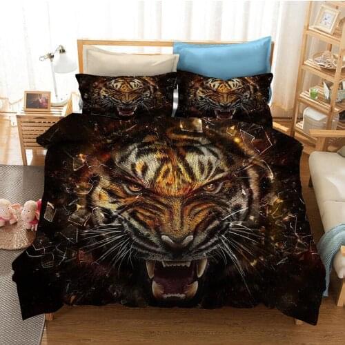 3D Fashion Digital Printing Tiger Bedding Set Children Bed Linen Set Animal Bed Duvet Cover Set Twin For Adults Boys King Size