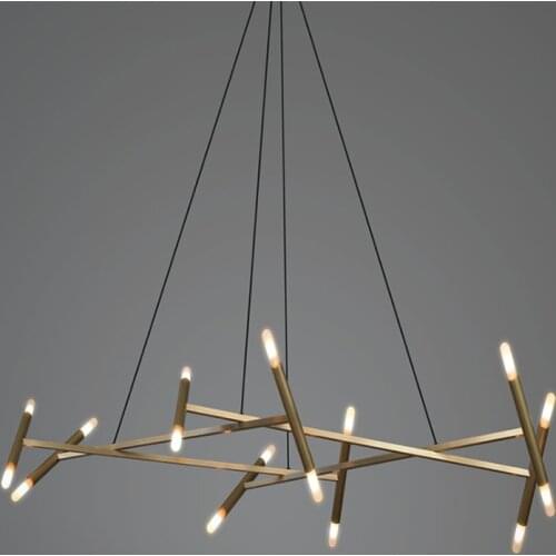 Nordic minimalist personality creative chandelier postmodern American minimalist retro decorative ring clothing store club