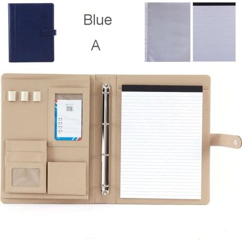 Multifuction faux leather file folder A4 for documents papers portfolio with ring binder office supplies filing products 1200D