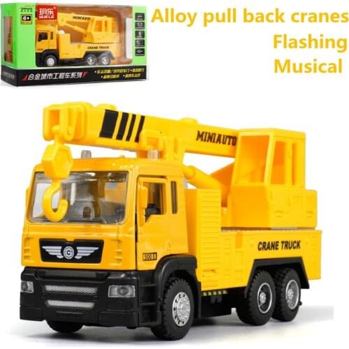 High simulation Crane crane model,1: 43 scale alloy pull back toy cars, flashing & musical,diecasts & toy vehicl,free shpping