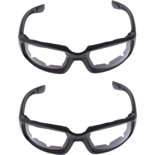 Motorcycle Windproof Dustproof Riding Glasses Padded Comfortable Clear 2x