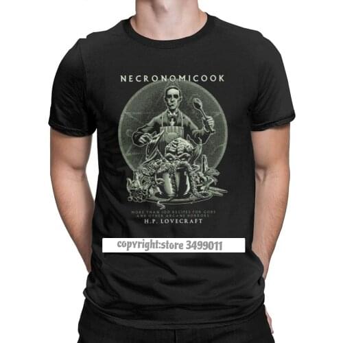 Men Necronomicook Call Of Cthulhu Tee Shirts Lovecraft Arkham Arcane Horror Unique Crewneck Tops Cotton Tees Adult T Shirt