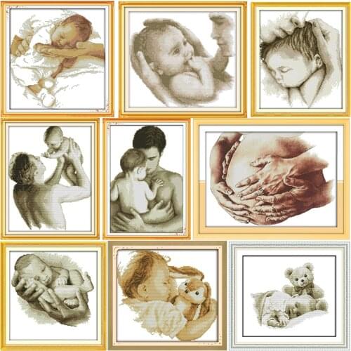 Joy Sunday Counted Cross Stitch Kit Paternal Love Pattern Canvas 11CT 14CT Print Stamped Cotton Fabric Needlework Embroidery Set