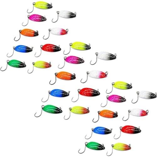 Bait Colourful With Single Hooks Trout Spoon Set Spin Fishing Artificial Bait Portable Lightweight Accessories #G2