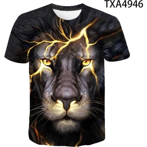 New 2020 Summer 3D T shirt Lion Men Women Children Casual Fashion Streetwear Boy Girl Kids Printed T-shirt Cool Tops Tee
