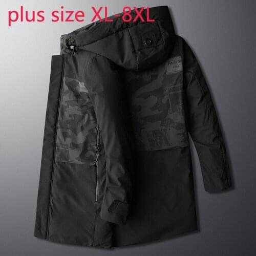 New Arrival Super Large Fashion High Quality Men Camouflage Padded Jacket Long Winter Thickened Detachable Hat Plus Size XL-8XL