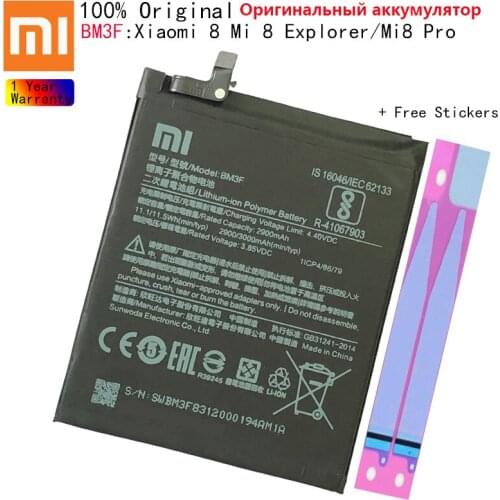 Xiao Mi Original Phone Battery BM3F for Xiaomi Mi 8 Mi8 Explorer Transparent Exploration Edition 2900mAh Replacement Batteries