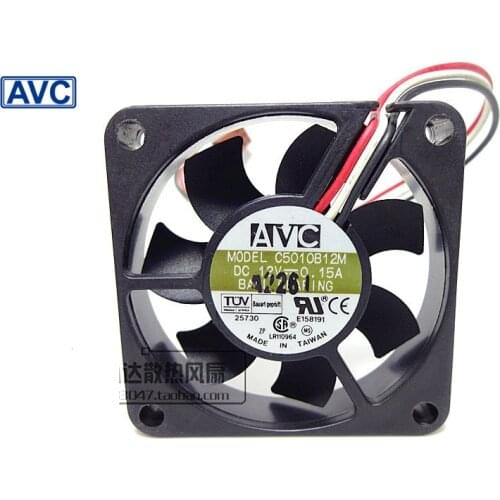 Original AVC C5010B12M 3wires 5cm 50mm cooling fan DC 12V 0.15A server inverter cooler 50 pcs/lot