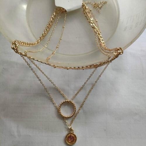 Boho Style Necklace 2021 Korean Fashion Necklace Wild Net Red Hemp Wreath Drop-shaped Multilayer Necklace Womens Wholesale