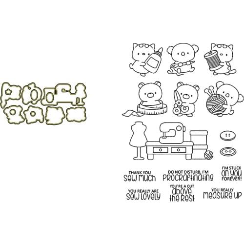 Clear Stamps And Cutting Dies Thank You Sew Much Cats Measure Up For DIY Scrapbook Photo Album Craft Card 2021 New