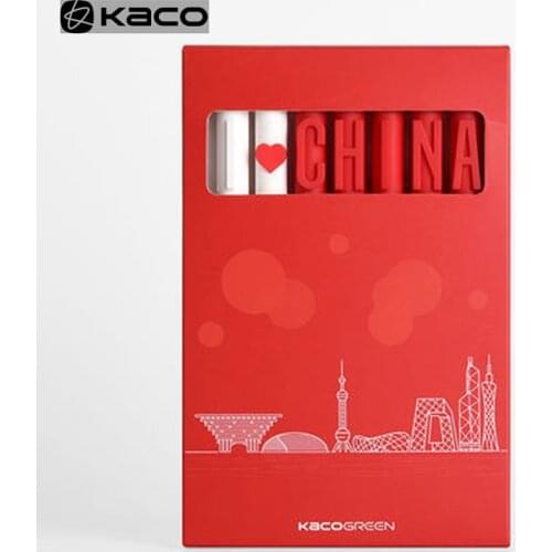 KACOGREEN Gel Pen KACO ALPHA Sign pen 0.5MM Plastic MiKuni Black Ink Pen Writing Smooth I Love China For School Office 7PCS/Set