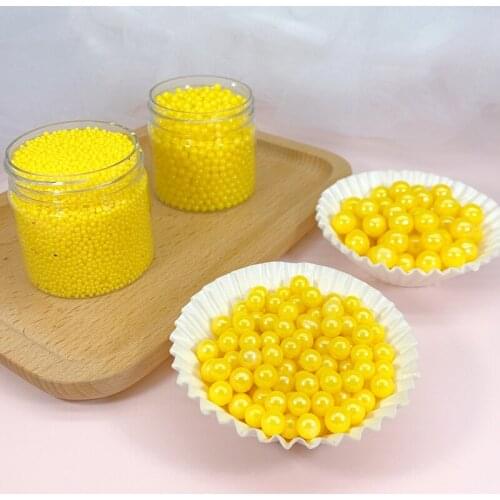 15g Edible Yellow Beads Pearl Sugar Ball Fondant DIY Cake Baking Sprinkles Sugar Candy Ball Wedding Cake Decoration Sugar Beads