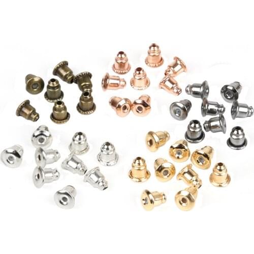 Size 5*6mm 200pcs/bag Jewelry Accessories Rubber Back Silicone Round Iron Earring Blocked Plastic Earring For DIY