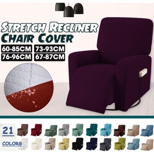 Gray Recliner Chair Cover Thick Soft Recliner Slipcover for Living Room Sofa Couch Armchair Cover Elastic Stretch