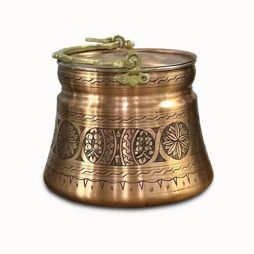 Evil eye Copper Engraved Tumbled Yoghurt Copper Bakrac Copper Color 3 LT