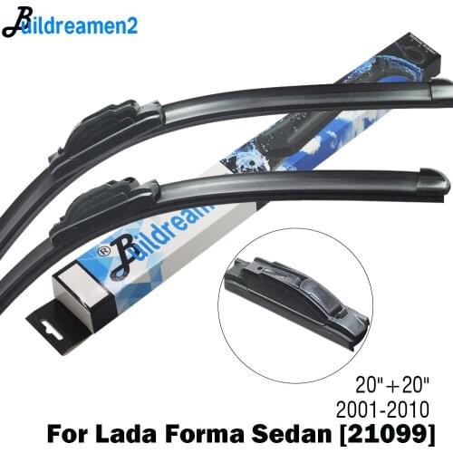 Buildreamen2 2 Pieces Car Wiper Blade Front Windscreen Rubber Wiper For Lada Forma Sedan [21099] Fit Hook Arms 2001-2010