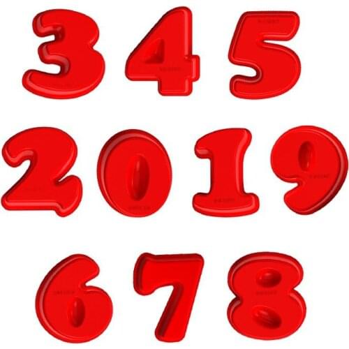 Silicone Baking mold Cake Non-stick Bakeware chocolate mold bakery accessories 0 1 2 3 4 5 6 7 8 9 2pcs