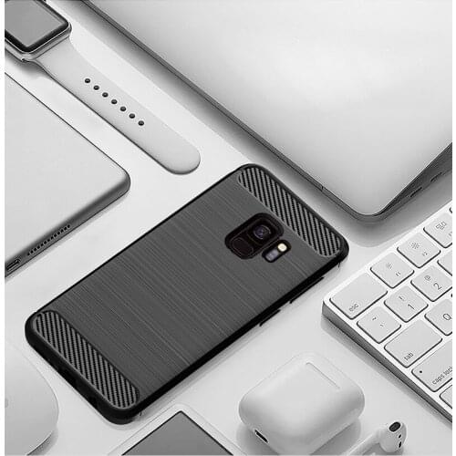 Silicone Case For Samsung Galaxy S9 Carbon Fiber Soft TPU Cover For Samsung Galaxy S9 G960F /DS 5.8" Carbon Fiber Cover Case