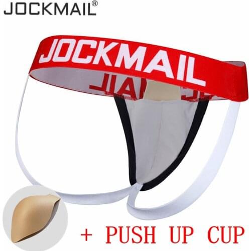 JOCKMAIL brand bulge thong men jockstrap gay underwear push up cup underwear men brief sexy mens underwear penis tanga hombre