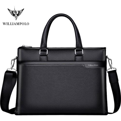 Mens Briefcase Messenger Bags Genuine Leather 13'' Laptop Bag Mens Briefcases Office Business Tote For Document