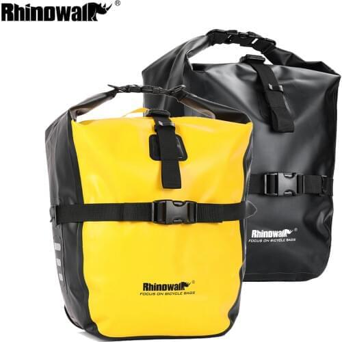 Rhinowalk 20L Bicycle Pannier Bag Waterproof Portable Bike Rear Rack Tail Seat Trunk Pack Cycling MTB Bag Bike Accessories