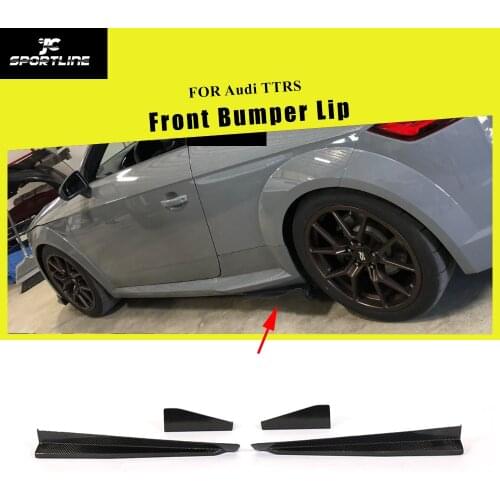 Carbon Fiber Side Skirts Extensions Lips For Audi TTS TTRS TT SLine 2015 - 2018 Car Bodykit Bumper Splitters