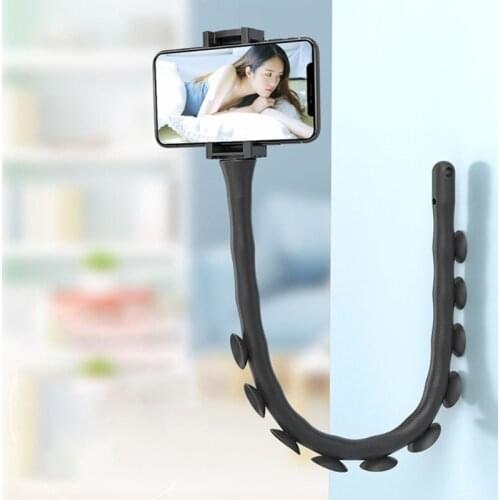 Universal Phone Holder Arm Flexible Lazy Holder Suction Cup Stand Wall Desk Bicycle Stents Caterpillars Bracket for Mobile 28GC