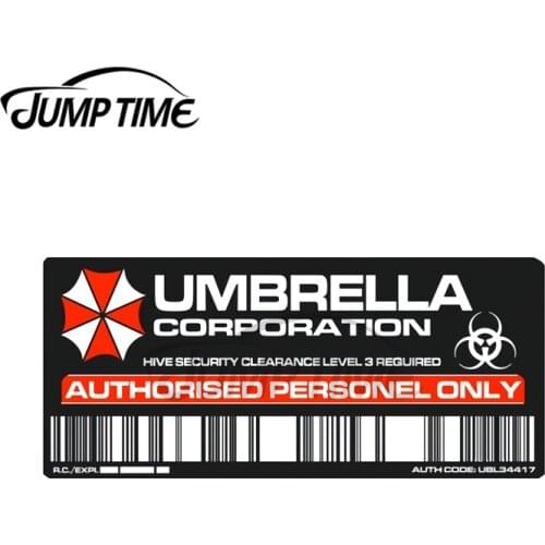 JumpTime 13 x 6.8cm UMBRELLA CORP AUTHORIZATION ACCESS STICKER VAN Bumper Window Car Stickers Waterproof Decal Vinyl Car Wrap