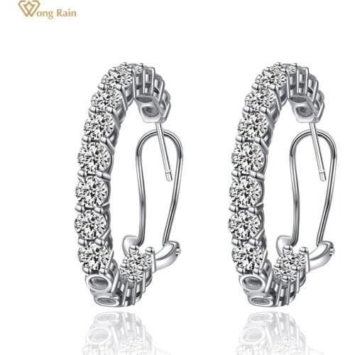 Серьги-кольца Wong Rain China At AliExpress