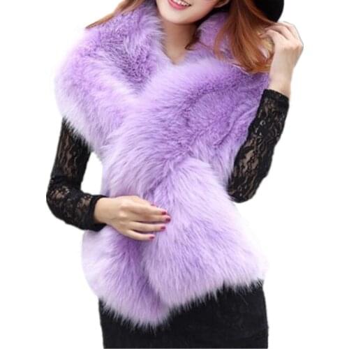 Women Sleeveless Faux Fur Shawl Wedding Faux Fox Fur Wraps and Shawls Bridal Fur Stole