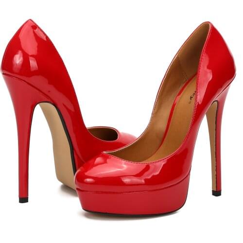 Toe Cleavage stilettos NUDE wedding shoes woman sexy 16cm High-Heeled Round Toe Platforms Crossdresser Pumps Plus:40-45 46 47 48